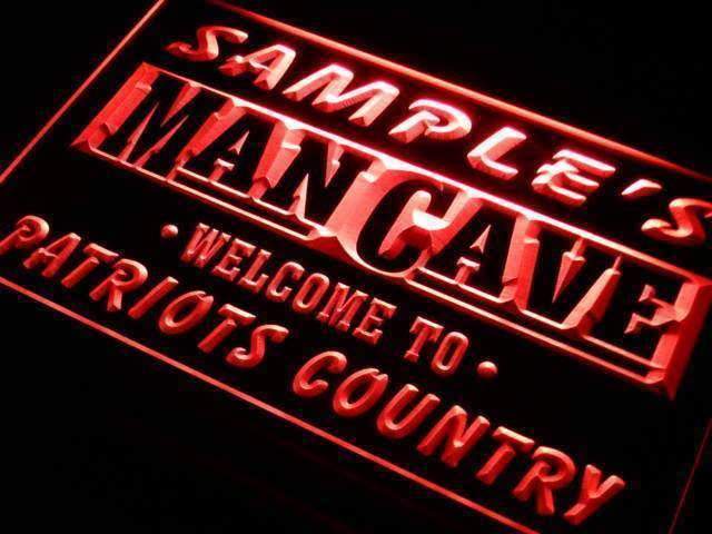 Personalized Man Cave Patriots LED Light Sign - LED Gift Works