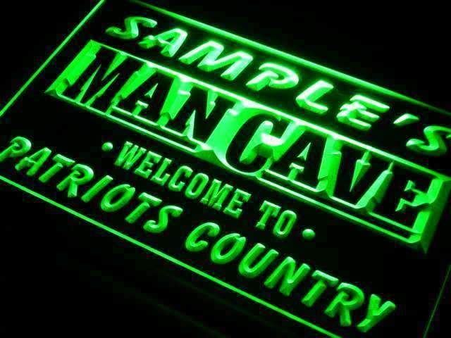 Personalized Man Cave Patriots LED Light Sign - Way Up Gifts