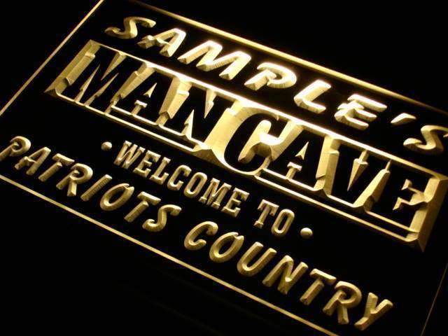 Personalized Man Cave Patriots LED Light Sign - LED Gift Works