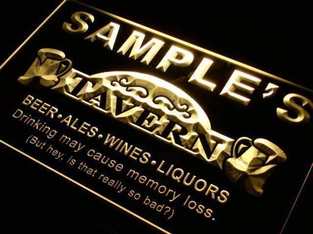 Personalized Man Cave Tavern LED Light Sign - Way Up Gifts