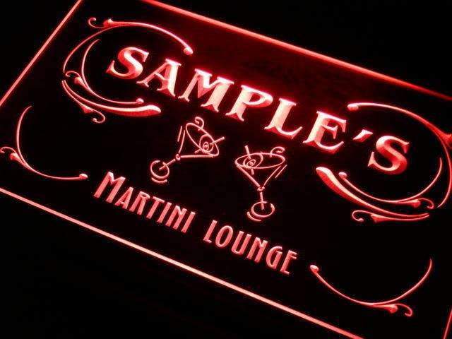 Personalized Martini Lounge LED Light Sign - Way Up Gifts