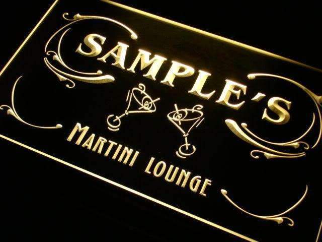 Personalized Martini Lounge LED Light Sign - Way Up Gifts