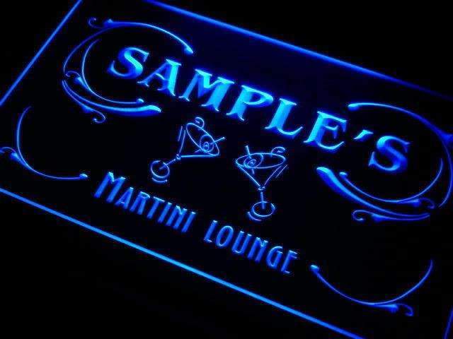 Personalized Martini Lounge LED Light Sign - LED Gift Works