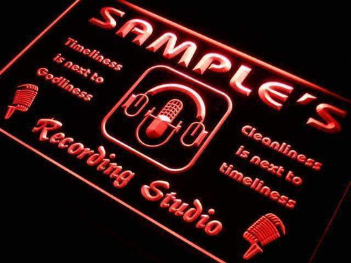 Personalized Music Recording Studio LED Light Sign - LED Gift Works