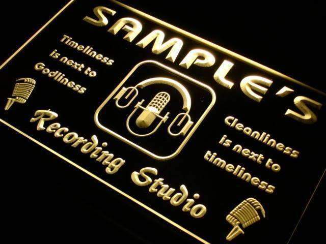 Personalized Music Recording Studio LED Light Sign - Way Up Gifts