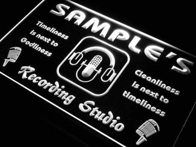 Personalized Music Recording Studio LED Light Sign - Way Up Gifts