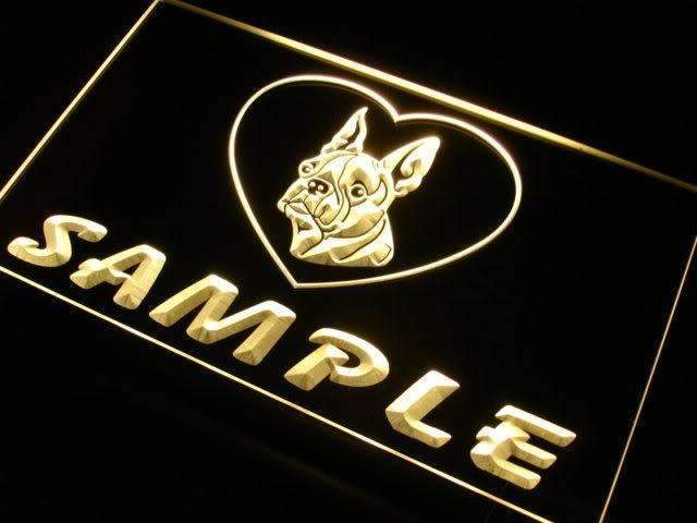 Personalized Name Boston Terrier Dog LED Light Sign - Way Up Gifts
