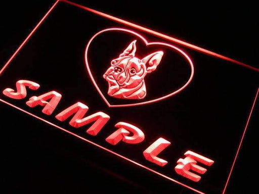 Personalized Name Boston Terrier Dog LED Light Sign - Way Up Gifts