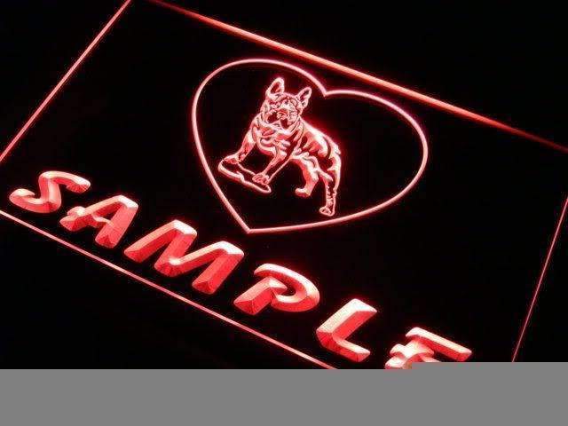 Personalized Name French Bulldog LED Light Sign - LED Gift Works