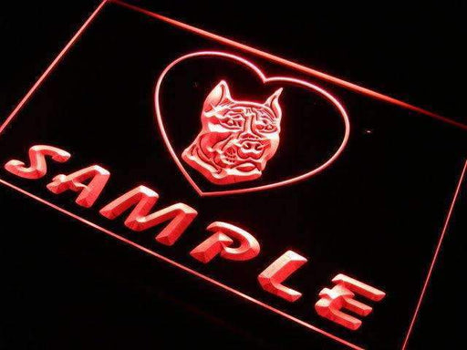 Personalized Name Pit Bull Dog LED Light Sign - LED Gift Works