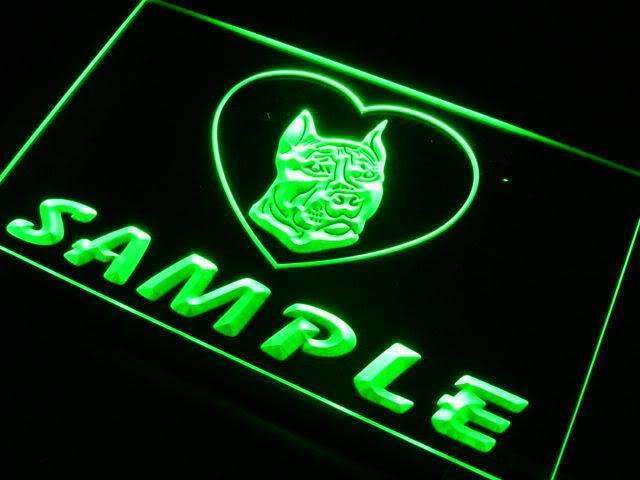 Personalized Name Pit Bull Dog LED Light Sign - Way Up Gifts