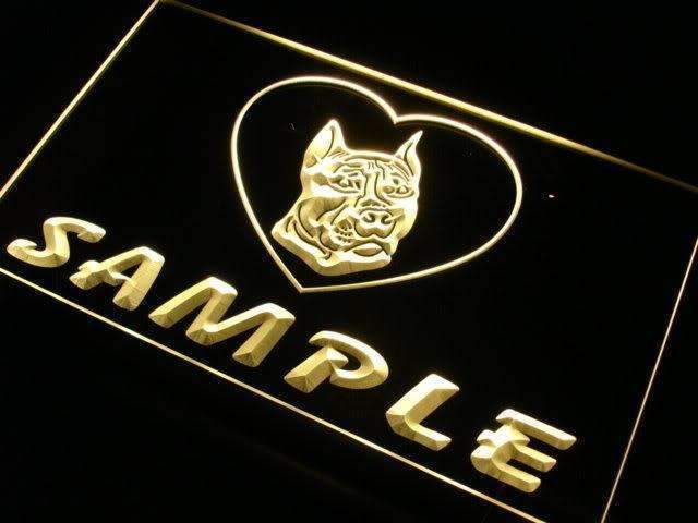 Personalized Name Pit Bull Dog LED Light Sign - Way Up Gifts