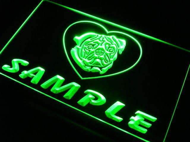 Personalized Name Pug Dog LED Light Sign - LED Gift Works