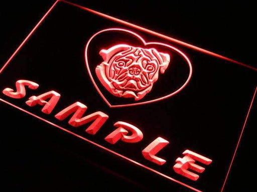 Personalized Name Pug Dog LED Light Sign - Way Up Gifts