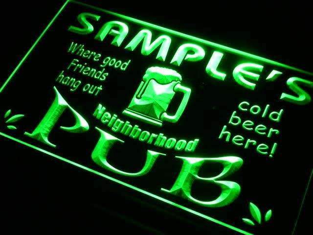 Personalized Neighborhood Pub LED Light Sign - Way Up Gifts