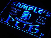 Personalized Neighborhood Pub LED Light Sign - LED Gift Works