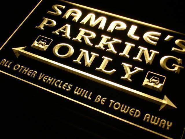 Personalized Parking Only LED Light Sign - LED Gift Works