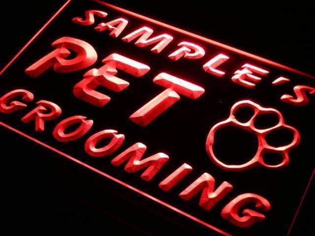 Personalized Pet Grooming LED Light Sign - Way Up Gifts