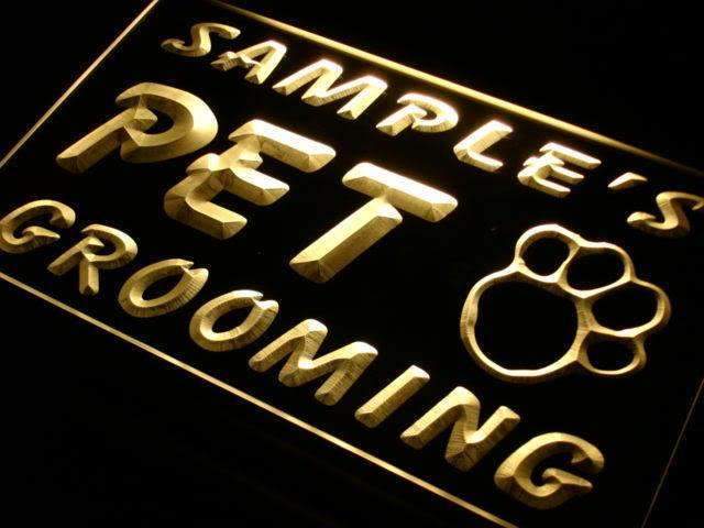 Personalized Pet Grooming LED Light Sign - Way Up Gifts