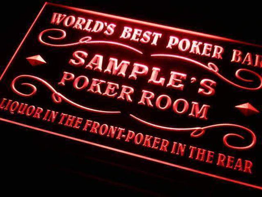 Personalized Poker Bar Room LED Light Sign - LED Gift Works