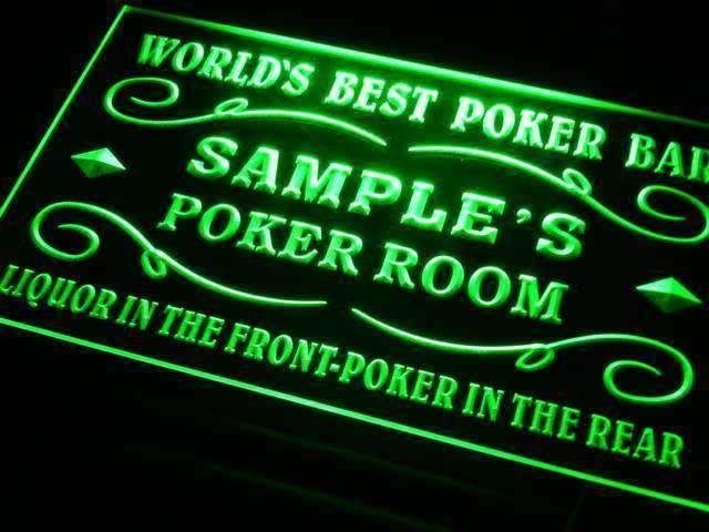 Personalized Poker Bar Room LED Light Sign - LED Gift Works
