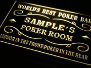 Personalized Poker Bar Room LED Light Sign - LED Gift Works