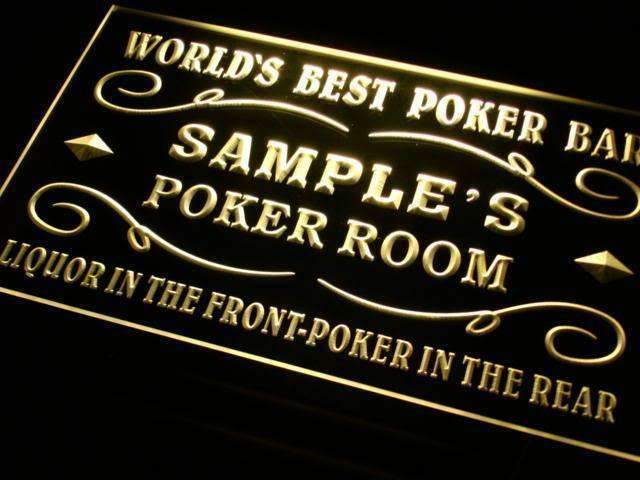 Personalized Poker Bar Room LED Light Sign - LED Gift Works