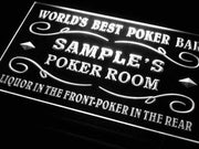 Personalized Poker Bar Room LED Light Sign - LED Gift Works