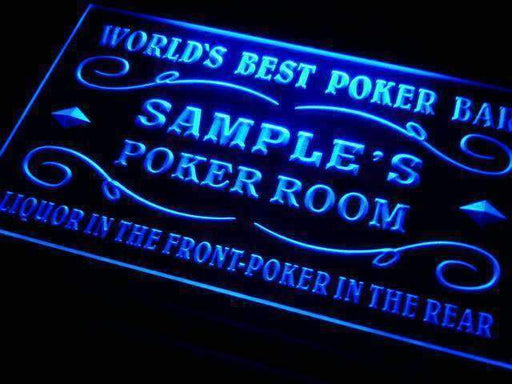 Personalized Poker Bar Room LED Light Sign - Way Up Gifts
