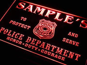 Personalized Police Department LED Light Sign - LED Gift Works