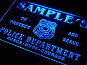 Personalized Police Department LED Light Sign - LED Gift Works