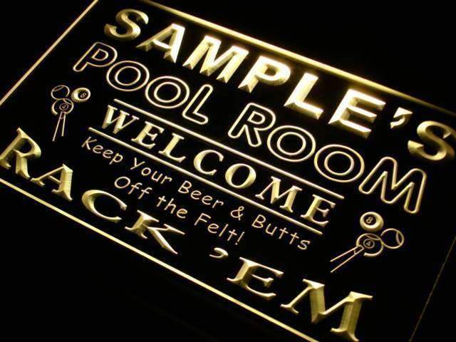Personalized Pool Room Billiards LED Light Sign - Way Up Gifts