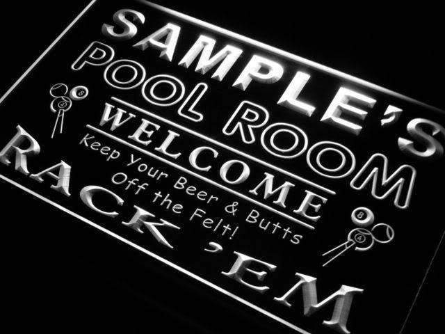 Personalized Pool Room Billiards LED Light Sign - Way Up Gifts