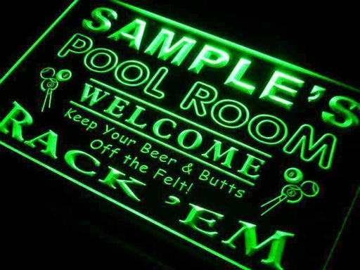 Personalized Pool Room Billiards LED Light Sign - Way Up Gifts