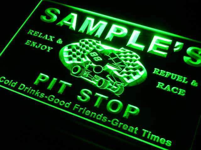 Personalized Racing Pit Stop LED Light Sign - LED Gift Works