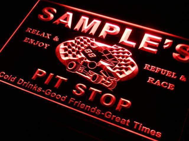 Personalized Racing Pit Stop LED Light Sign - Way Up Gifts