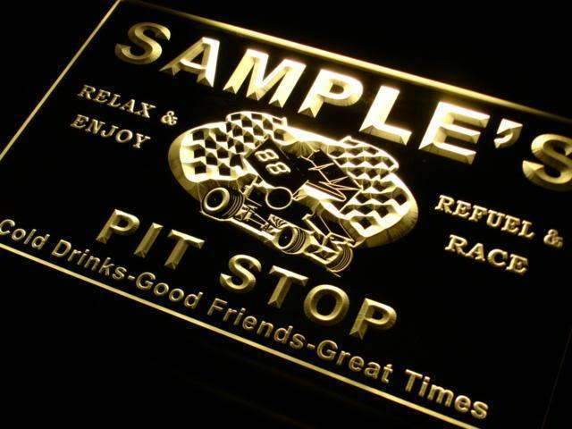 Personalized Racing Pit Stop LED Light Sign - LED Gift Works