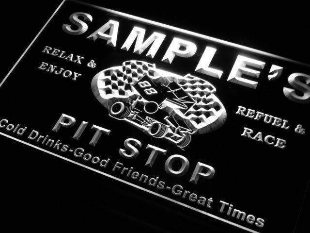 Personalized Racing Pit Stop LED Light Sign - Way Up Gifts