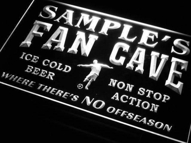 Personalized Soccer Fan Cave LED Light Sign - Way Up Gifts
