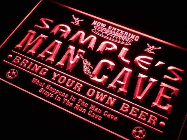 Personalized Soccer Man Cave LED Light Sign - Way Up Gifts