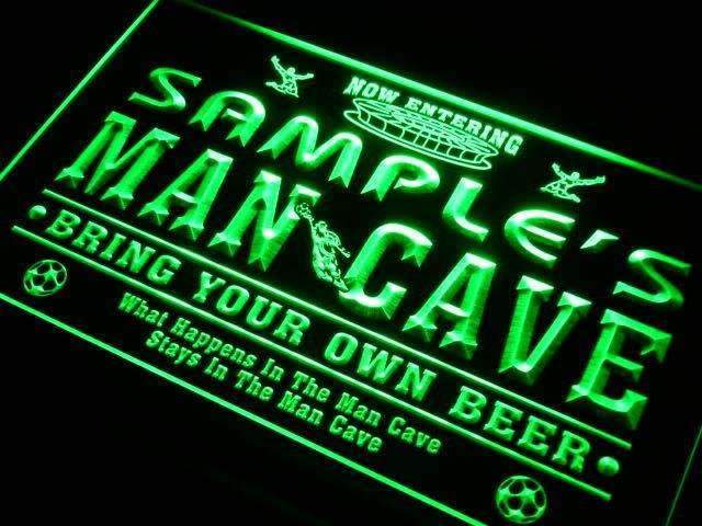 Personalized Soccer Man Cave LED Light Sign - LED Gift Works