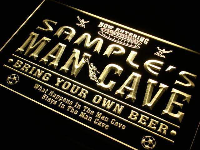 Personalized Soccer Man Cave LED Light Sign - LED Gift Works