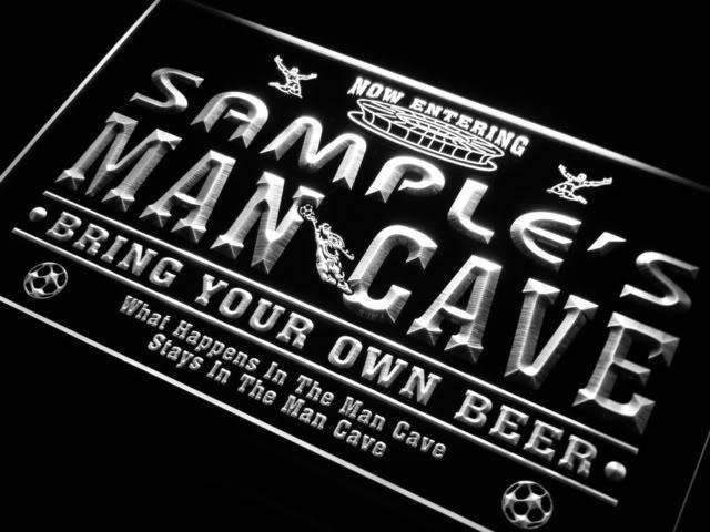 Personalized Soccer Man Cave LED Light Sign - Way Up Gifts