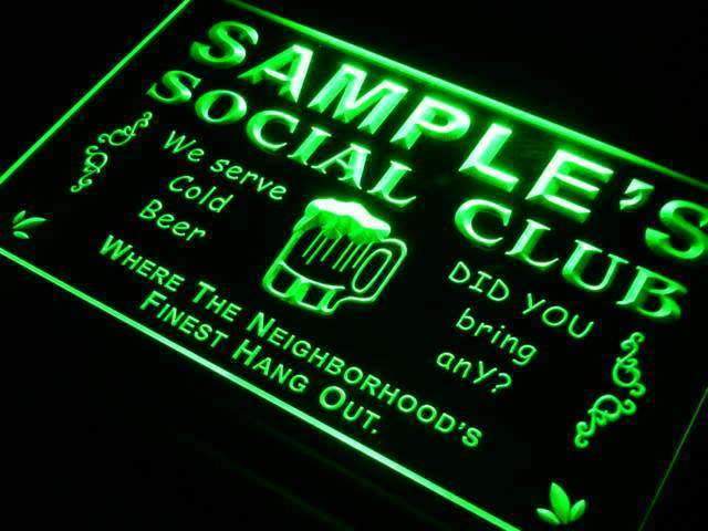 Personalized Social Club LED Light Sign - Way Up Gifts