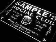 Personalized Social Club LED Light Sign - LED Gift Works