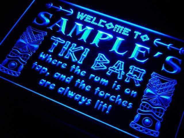 Personalized Tiki Bar LED Light Sign - Way Up Gifts