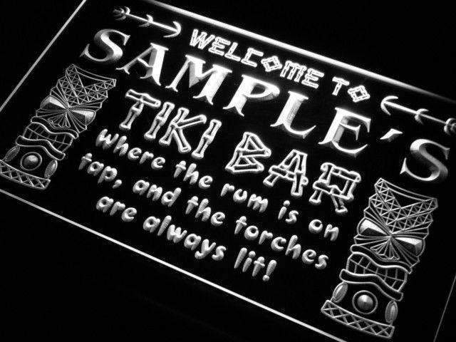 Personalized Tiki Bar LED Light Sign - Way Up Gifts