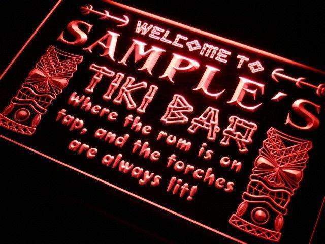 Personalized Tiki Bar LED Light Sign - Way Up Gifts