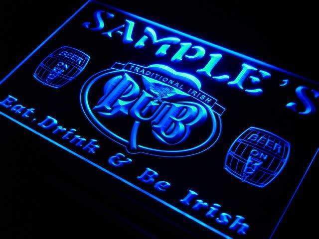 Personalized Traditional Irish Pub LED Light Sign - LED Gift Works