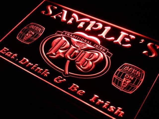 Personalized Traditional Irish Pub LED Light Sign - Way Up Gifts